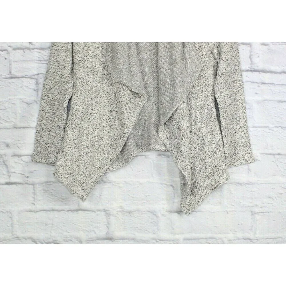 BNCI Blanc Noir White Gray Open Front Shawl Collar Cardigan Sweater XL - Picture 3 of 8